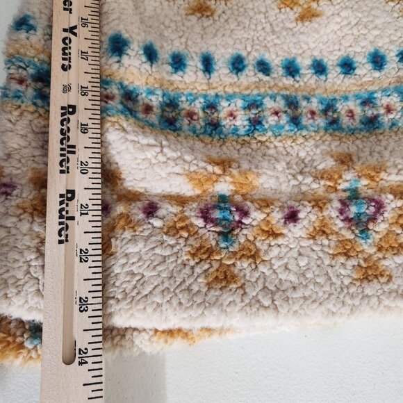 Sonoma Womens Medium Faux Fur Quarter-Zip Pullover Sweater Aztec - Picture 6 of 14